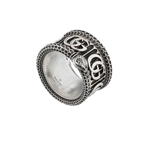 Gucci Anello in argento con Doppia G